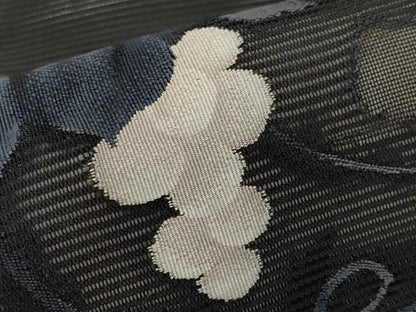 平和屋着物＊夏物　九寸名古屋帯　絽綴れ　葡萄蔦の葉文　黒地　正絹　逸品　CABH6171tx