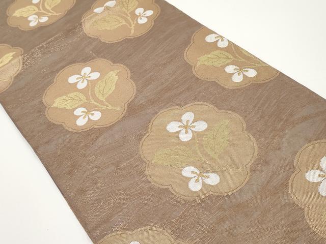 平和屋着物＊夏物 全通柄 本袋帯 草花文 金糸 正絹 逸品 CABH6176tx