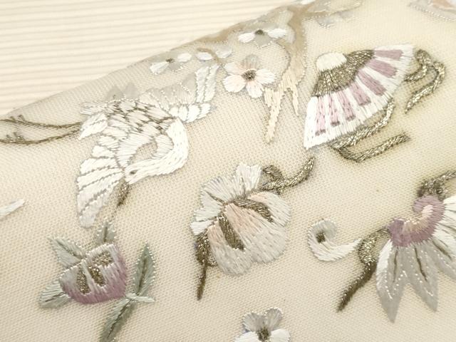 平和屋着物＊夏物 太鼓柄袋帯 総刺繍 宝尽くし 金糸 正絹 逸品 CABH6181tx