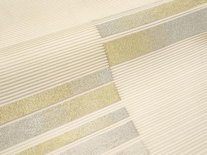 平和屋着物＊夏物 太鼓柄袋帯 絽綴れ 横段文 金銀糸 正絹 逸品 CABH6182tx