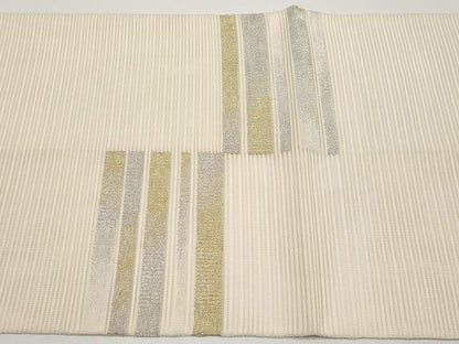 平和屋着物＊夏物 太鼓柄袋帯 絽綴れ 横段文 金銀糸 正絹 逸品 CABH6182tx