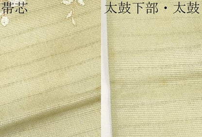 平和屋着物＊夏物 六通柄袋帯 駒刺繍 枝葉文 金銀彩 正絹 逸品 CABH6184tx