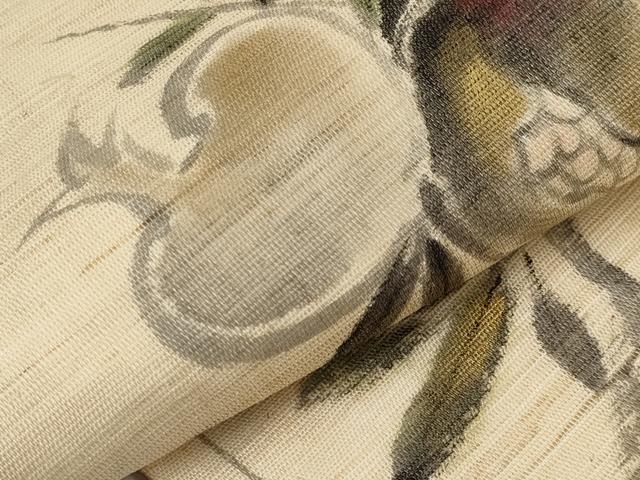 平和屋着物＊夏物　九寸名古屋帯　作家物　手描き　成り物　金彩　麻　逸品　CABH6187tx