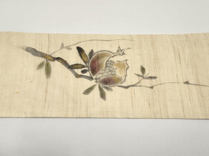 平和屋着物＊夏物　九寸名古屋帯　作家物　手描き　成り物　金彩　麻　逸品　CABH6187tx