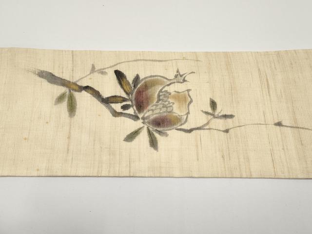 平和屋着物＊夏物　九寸名古屋帯　作家物　手描き　成り物　金彩　麻　逸品　CABH6187tx