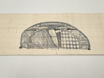 平和屋着物＊夏物　染色作家　小溝一夫　九寸名古屋帯　紬地　正絹　逸品　CABH6188tx