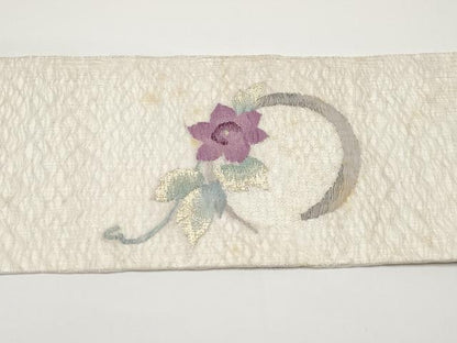 平和屋着物＊夏物　京の名門　じゅらく謹製　帝王紫　九寸名古屋帯　すくい織　枝花文　金銀糸　正絹　逸品　CABH6192tx