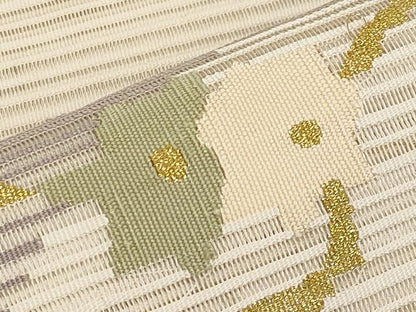 平和屋着物＊夏物　八寸名古屋帯　絽綴れ　遠山枝花文　金銀糸　正絹　逸品　CABH6195tx