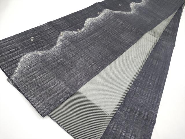 平和屋着物＊夏物 全通柄袋帯 トンボ 黒地 金彩 正絹 逸品 CABH6206tx
