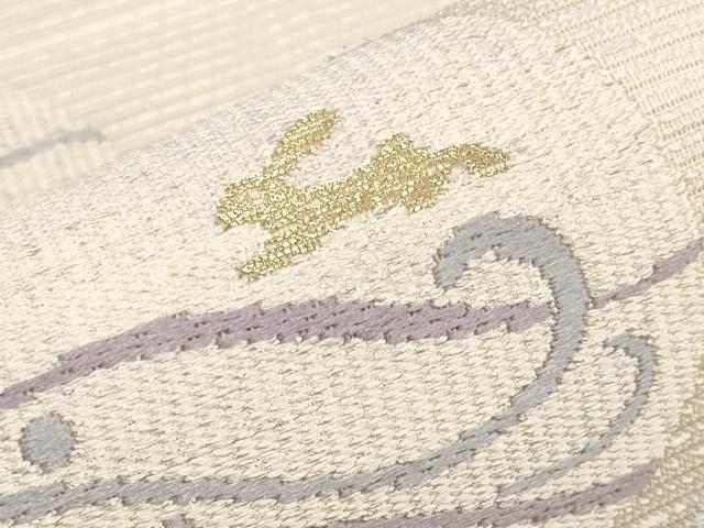 平和屋着物＊夏物 六通柄袋帯 跳兎 金糸 正絹 逸品 CABH6207tx