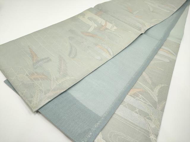 平和屋着物＊夏物 六通柄袋帯 籬エ霞草木文 金糸 正絹 逸品 CABH6219tx