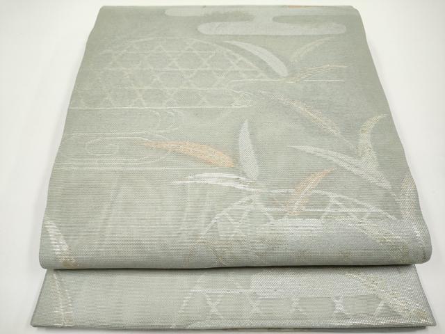 平和屋着物＊夏物 六通柄袋帯 籬エ霞草木文 金糸 正絹 逸品 CABH6219tx