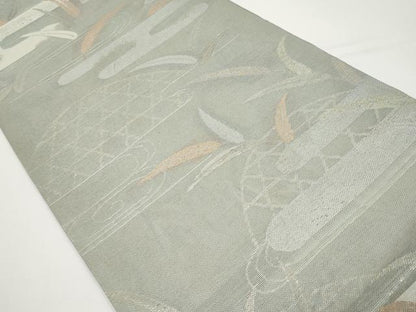 平和屋着物＊夏物 六通柄袋帯 籬エ霞草木文 金糸 正絹 逸品 CABH6219tx