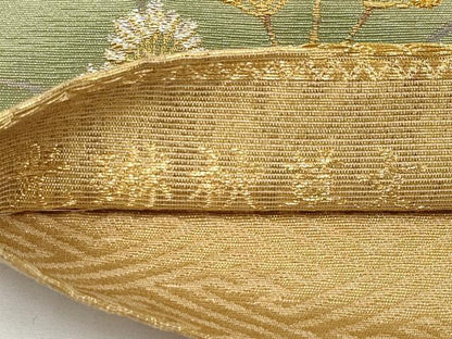 平和屋本店●六通柄袋帯　唐織　光琳秋草文　本金泥箔　正絹　逸品　CABH6280tx