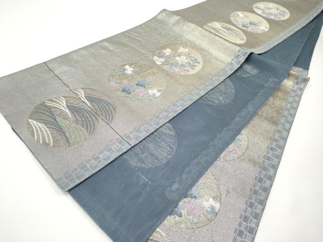 平和屋着物＊夏物 六通柄袋帯 花丸文 金糸 正絹 逸品 CABH6288tx