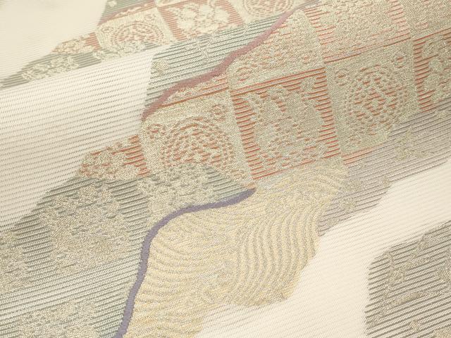 平和屋着物＊夏物 六通柄袋帯 名物裂 金糸 正絹 逸品 CABH6290tx
