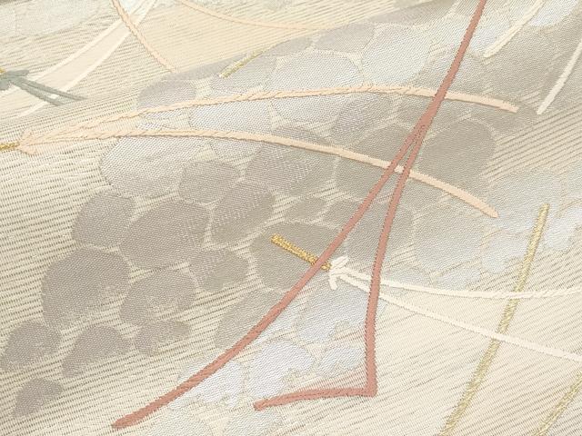 平和屋着物＊夏物　六通柄袋帯　唐織　溢れ松葉　金銀糸　正絹　逸品　CABH6292tx