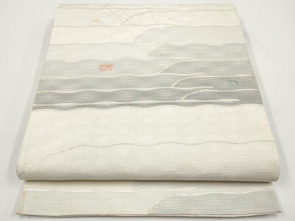 平和屋着物＊夏物　六通柄袋帯　横段文　金銀糸　正絹　逸品　CABH6297tx