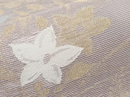 平和屋着物＊夏物　六通柄袋帯　籬草花文　金糸　正絹　逸品　CABH6302tx