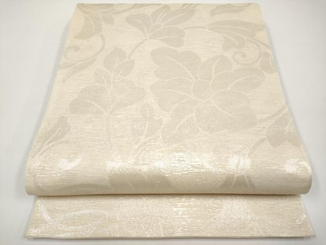 平和屋着物＊夏物　全通柄袋帯　花唐草文　銀糸　正絹　逸品　CABH6310tx