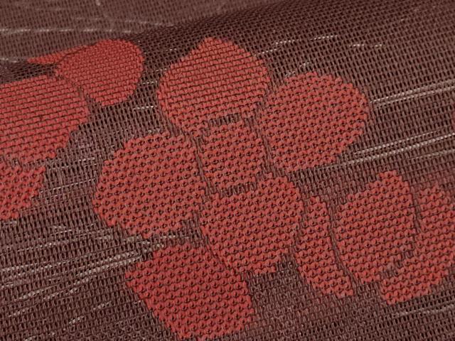 平和屋着物＊夏物　太鼓柄袋帯　枝花文　三越扱い　正絹　逸品　CABH6314tx