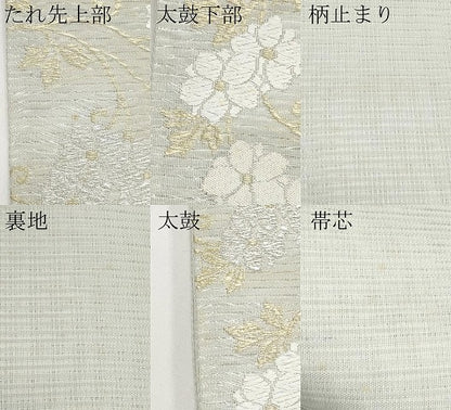 平和屋着物＊夏物　六通柄袋帯　光琳枝花文　金銀糸　正絹　逸品　CABH6316tx
