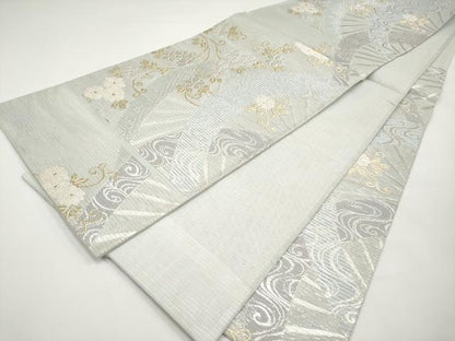 平和屋着物＊夏物　六通柄袋帯　光琳枝花文　金銀糸　正絹　逸品　CABH6316tx