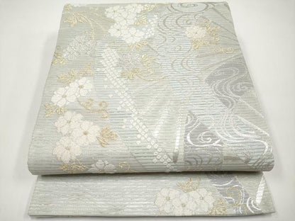 平和屋着物＊夏物　六通柄袋帯　光琳枝花文　金銀糸　正絹　逸品　CABH6316tx