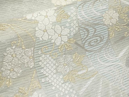 平和屋着物＊夏物　六通柄袋帯　光琳枝花文　金銀糸　正絹　逸品　CABH6316tx