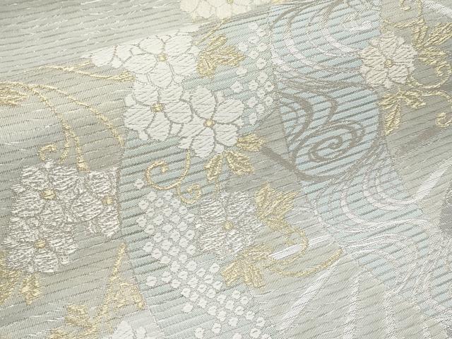 平和屋着物＊夏物　六通柄袋帯　光琳枝花文　金銀糸　正絹　逸品　CABH6316tx