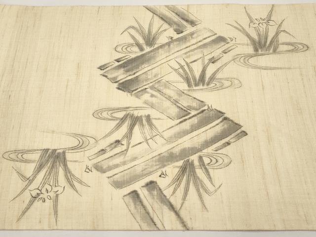 平和屋着物＊夏物　太鼓柄袋帯　手描き　八ツ橋　麻　逸品　CABH6320tx