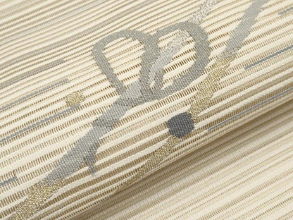 平和屋着物＊夏物　八寸名古屋帯　絽綴れ　結び紐文　金銀糸　正絹　逸品　CABH6322tx