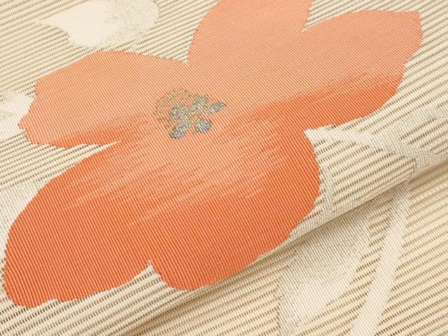 平和屋着物＊夏物　八寸名古屋帯　絽綴れ　枝花文　金銀糸　正絹　逸品　未使用　CABH6324tx