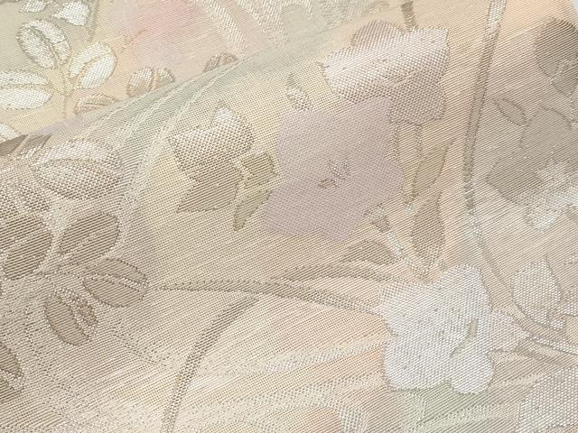 平和屋着物＊夏物　六通柄袋帯　流水草花文　銀糸　正絹　逸品　未使用　CABH6331tx