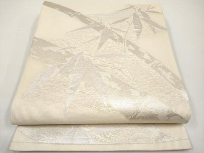 平和屋着物＊夏物　六通柄袋帯　笹竹文　銀糸　正絹　逸品　CABH6336tx