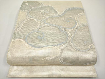平和屋着物＊夏物　太鼓柄袋帯　流水文　銀糸　正絹　逸品　CABH6337tx