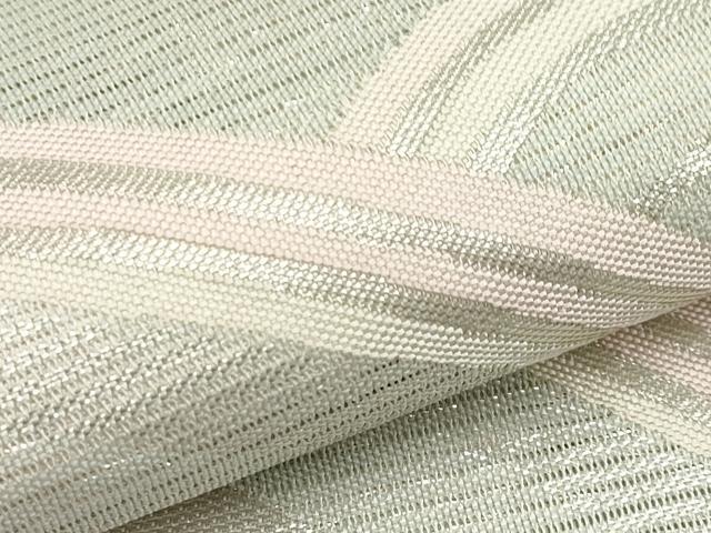 平和屋着物＊夏物　六通柄袋帯　重ね山文　銀糸　正絹　逸品　CABH6338tx