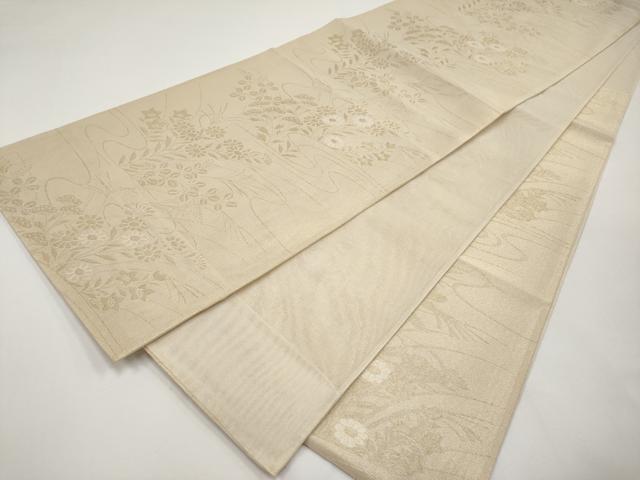 平和屋着物＊夏物　六通柄袋帯　流水秋草文　金銀糸　正絹　逸品　CABH6342tx