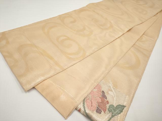 平和屋着物＊夏物　太鼓柄袋帯　色紙花唐草文　銀糸　正絹　逸品　CABH6346tx