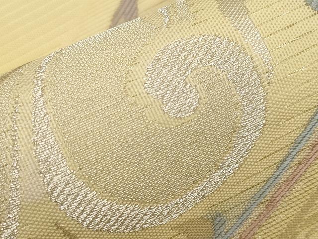 平和屋着物＊夏物　九寸名古屋帯　唐草文　正絹　逸品　未使用　CABH6348tx