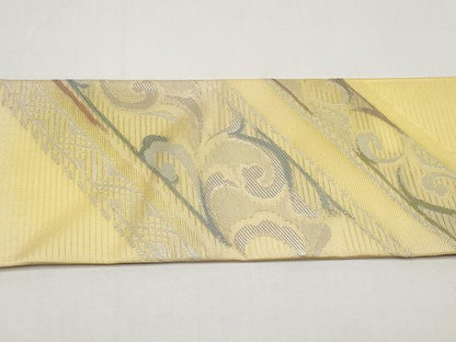 平和屋着物＊夏物　九寸名古屋帯　唐草文　正絹　逸品　未使用　CABH6348tx