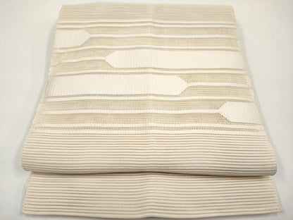 平和屋着物＊夏物　八寸名古屋帯　絽綴れ　横段文　丁子色　正絹　逸品　CABH6353tx