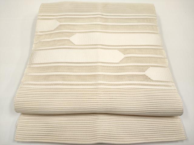 平和屋着物＊夏物　八寸名古屋帯　絽綴れ　横段文　丁子色　正絹　逸品　CABH6353tx
