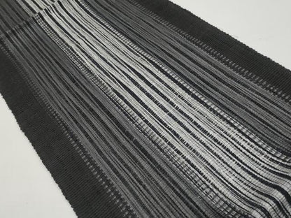 平和屋着物＊夏物　八寸名古屋帯　間道　黒地　正絹　逸品　CABH6354tx