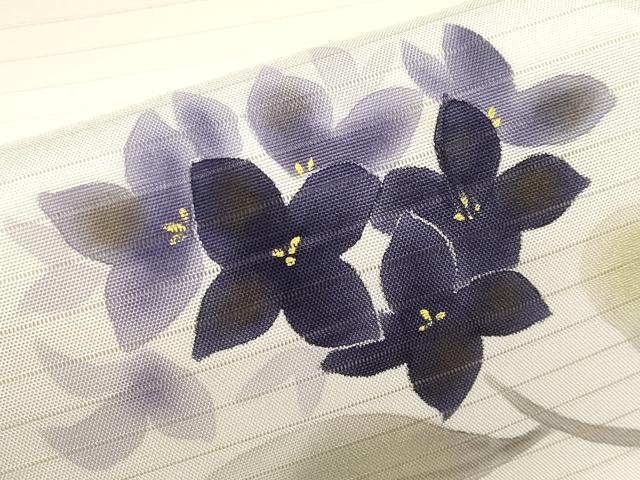 平和屋着物＊夏物　絽塩瀬　九寸名古屋帯　手描き　紫陽花　金彩　正絹　逸品　CABH6357tx