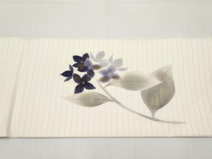 平和屋着物＊夏物　絽塩瀬　九寸名古屋帯　手描き　紫陽花　金彩　正絹　逸品　CABH6357tx
