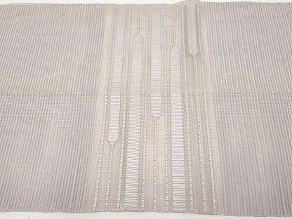 平和屋着物＊夏物　八寸名古屋帯　絽綴れ　横段文　鳩羽鼠色　正絹　逸品　CABH6359tx