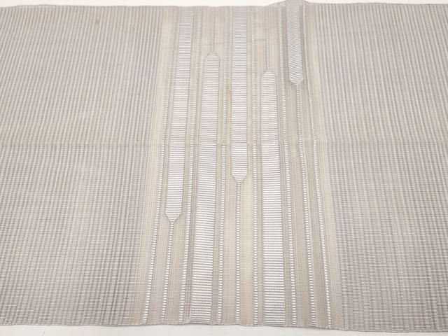 平和屋着物＊夏物　八寸名古屋帯　絽綴れ　横段文　鳩羽鼠色　正絹　逸品　CABH6359tx