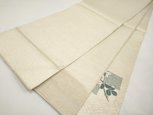 平和屋着物＊夏物　太鼓柄袋帯　すくい織　市松枝葉文　正絹　逸品　CABH6362tx