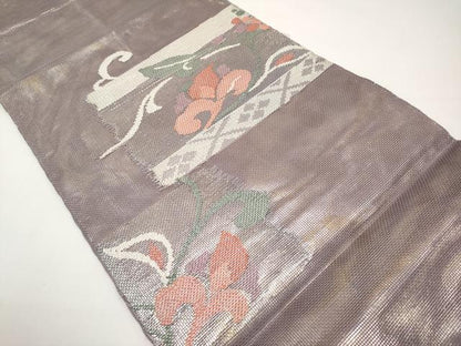 平和屋着物＊夏物　太鼓柄袋帯　花唐草文　正絹　逸品　CABH6367tx